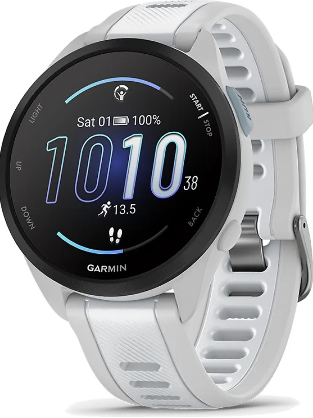 Garmin Forerunner 165 GPS Running Smartwatch White with Charging Cord - Used